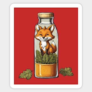 fox stuck in the bottle Sticker